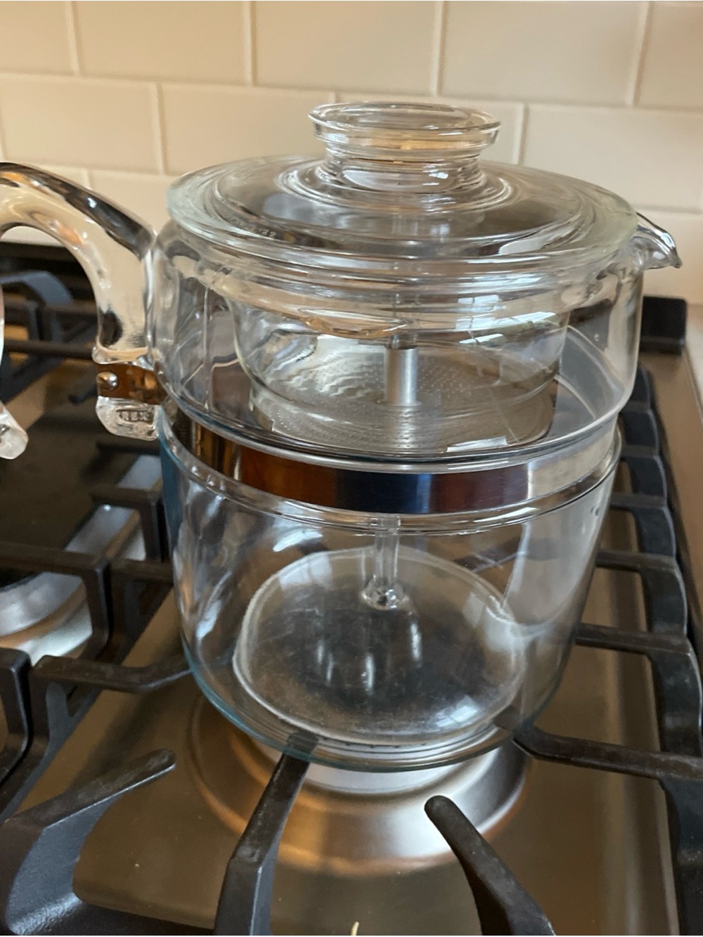 Vintage 1960s Pyrex Flameware 7759-B  9 Cup Percolator Coffee Pot Maker Complete